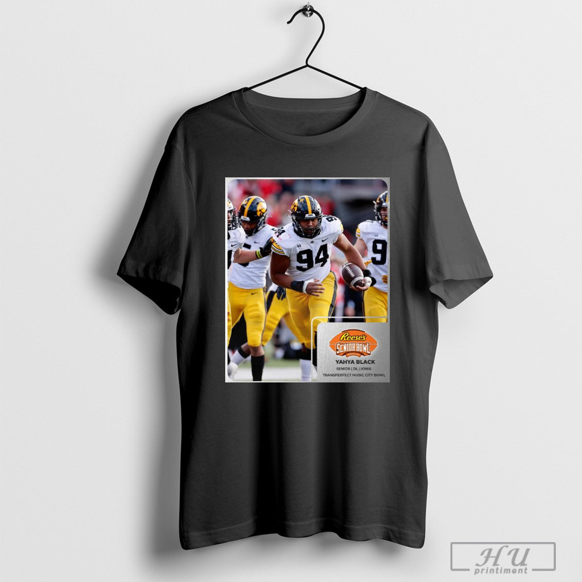 Yahya Black Senior Dl Iowa Transperfect Music City Bowl The Senior Bowl Poster T Shirt Hoodied Sweatshirt