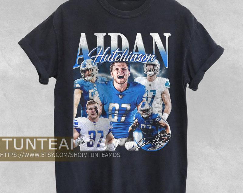 Vintage Aidan Hutchinson Shirt, Sweatshirt , Football Shirt, Classic 90S Graphic Tee, Unisex, Vintage Bootleg, Tshirt, Fan Gift