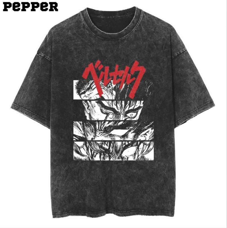 Guts Rage Vintage Shirt, Berserk Shirt, Anime Berserk Shirt, Manga Shirt, Berserk Merch, Anime Merch, Berserk Gift for fan Fabric Menswear Top Underwe