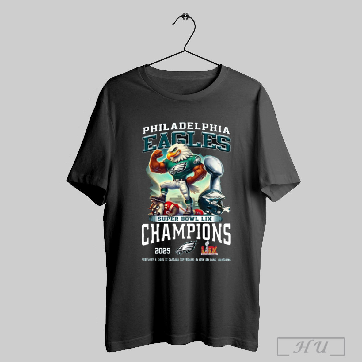 Trendy Philadelphia Eagles Beat Kansas City Chiefs Super Bowl Lix Champions Mascot Feb 92025 At Caesars Superdome In New Orleans Louisiana Shirt