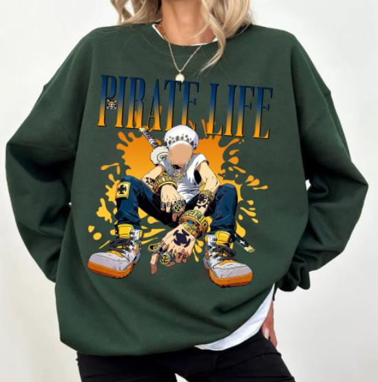 Tra Laww Pjrate Iifee ver 2 shirt sweatshirt hoodies, 0ne pjece Shirt, animee Shirt