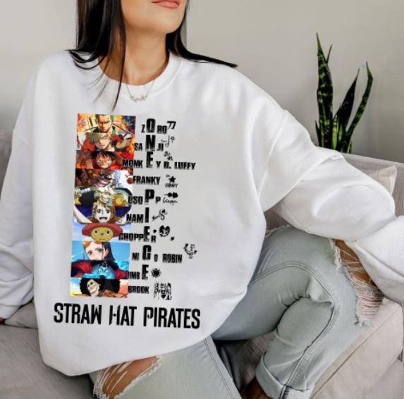Straw Hat pira Sweatshirt, 0nepiece Sweatshirt Hoodie Shirt, animee shirt