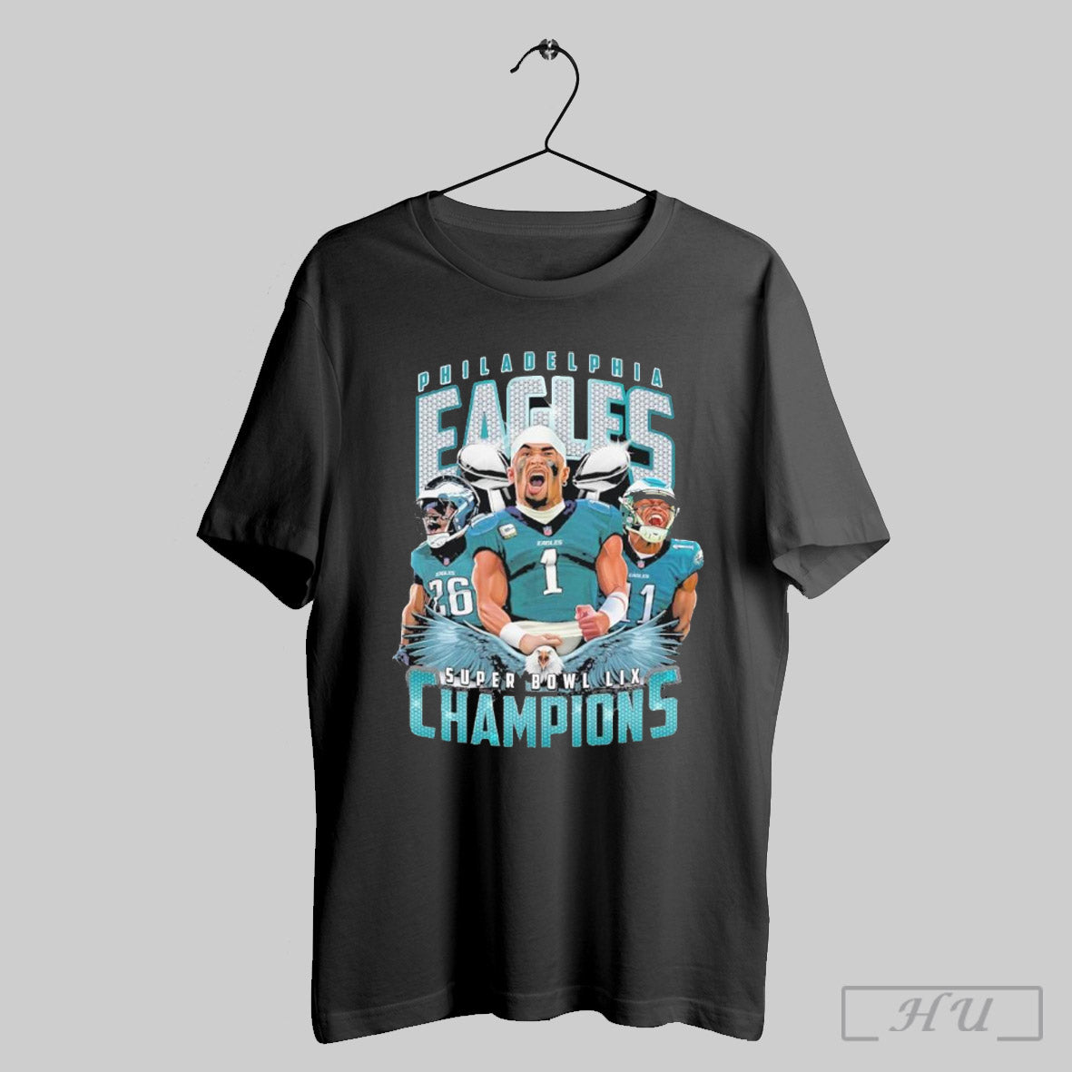 Trendy Saquon Barkley Jalen Hurts And A J Brown Philadelphia Eagles Super Bowl Lix Champions Shirt