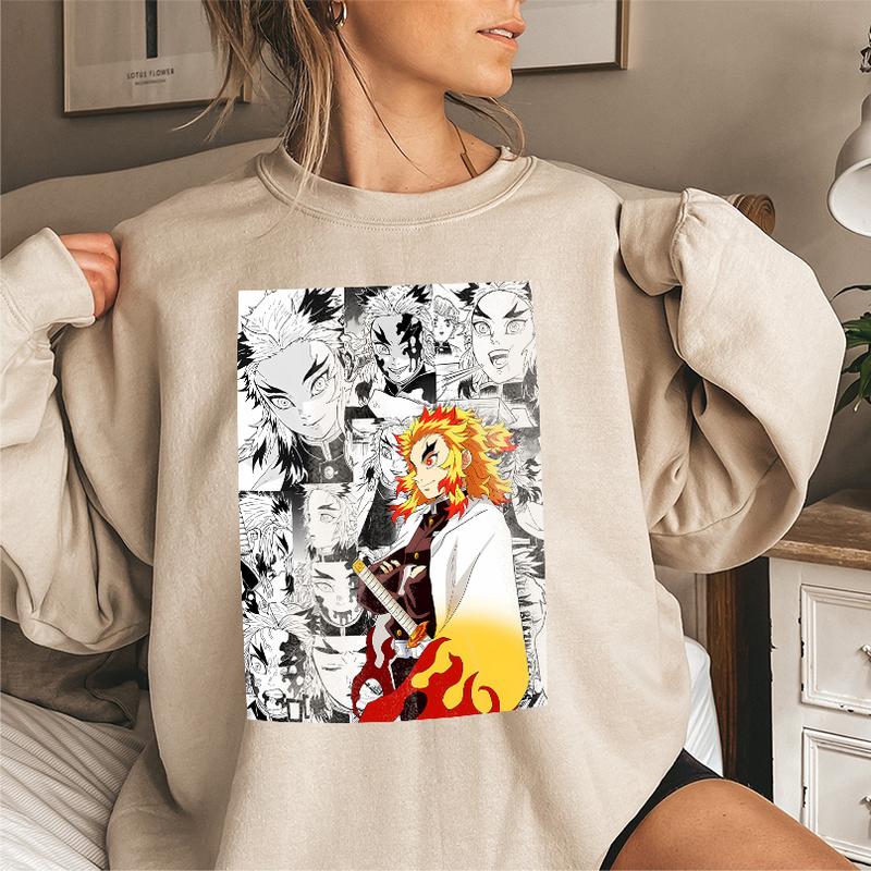 Rengoku Anime on Manga scene Shirt, Kyojuro Rengoku Flame Hashira Sweatshirt Hoodie, Demon Slayer t-shirt, Kimetsu no Yaiba Shirt, Anime sweatshirt ho