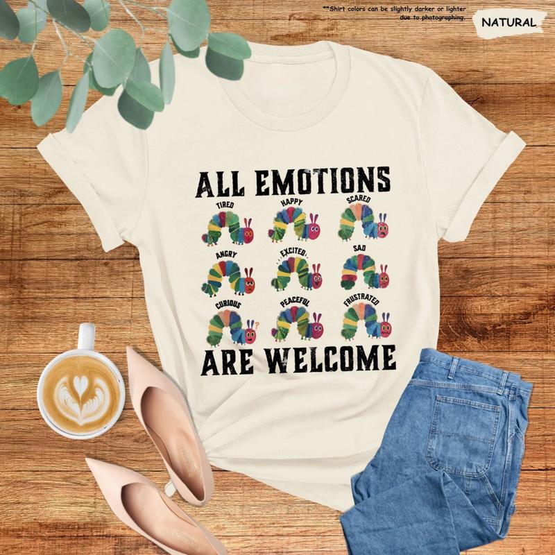 All Emotions Are Welcome Shirt, Book Lover Shirt, Children's Character Affirmations Shirt, I Still Read Children's Books Shirt,Teacher Characters Shir