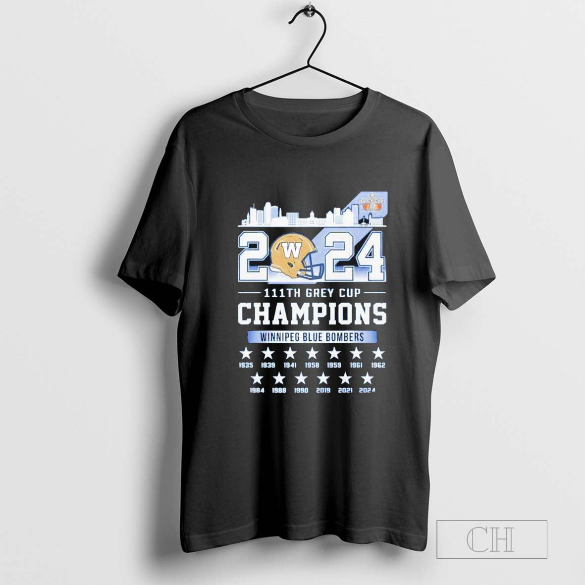 Winnipeg Blue Bombers 2024 Grey Cup Champions 1935 2021 2024 T-Shirt