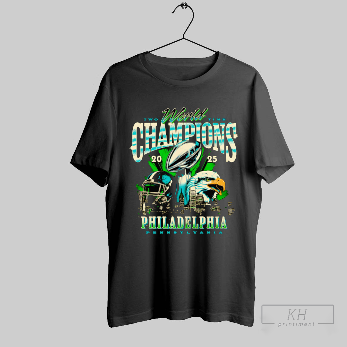 Two Times World Champions 2025 Philadelphia Eagles Shirt
