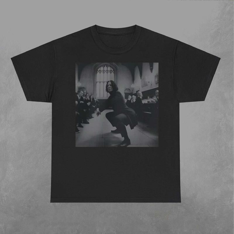 Snape Twerking in Great Hall Shirt, Potter Shirt, Wizarding Fan Sweatshirt, Retro Funny Movie Graphic Shirt Classic Fabric