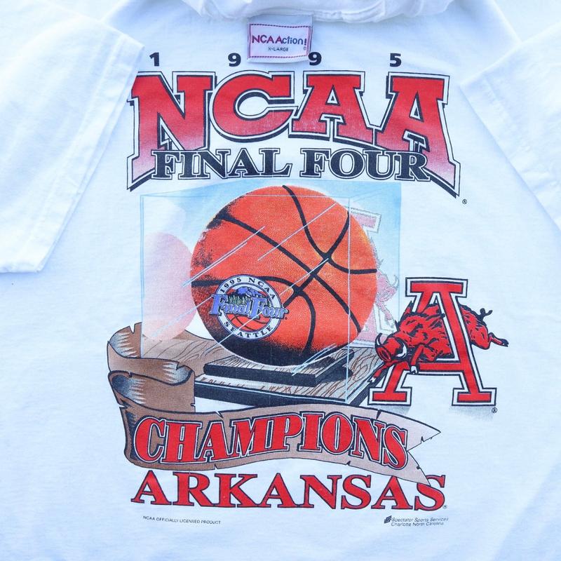 Vintage 1995 Rare Arkansas Razorbacks NCAA Final Four Championship Tee