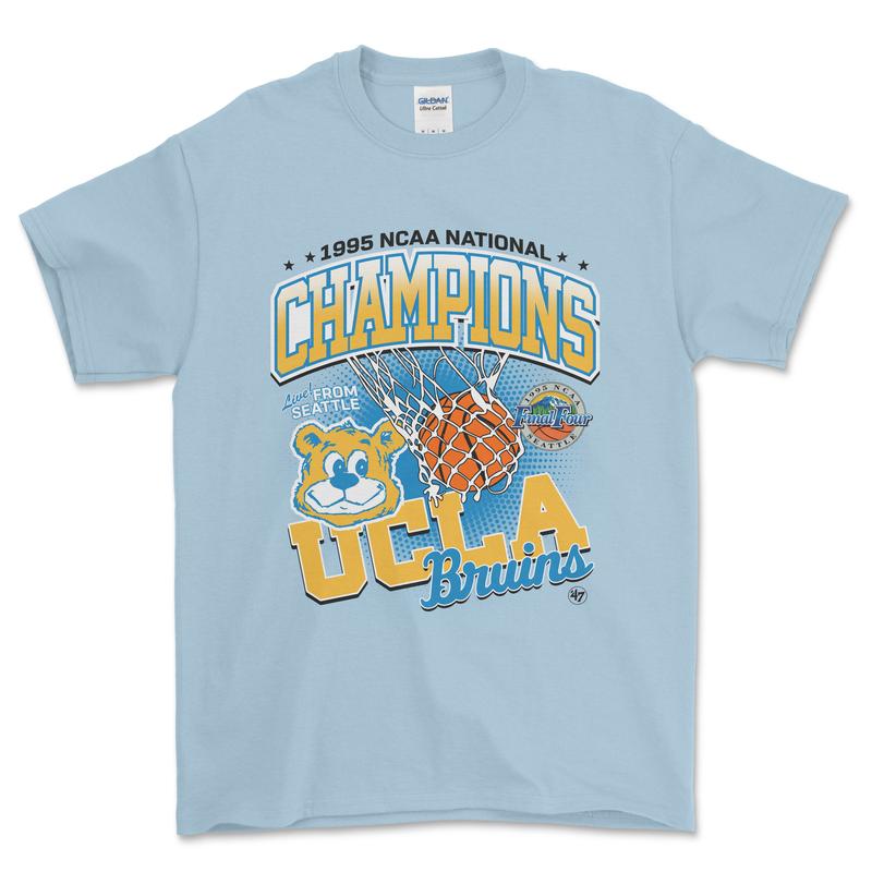 University of California Los Angeles National Champs 1995 NCAA T-Shirt, graphic vintage sports tees for men