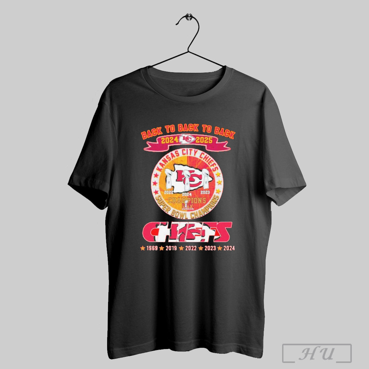 Trendy Back To Back To Back 2024 2025 Kansas City Chiefs Champions Lix Super Bowl Champions Unisex T Shirt Sweatshirt