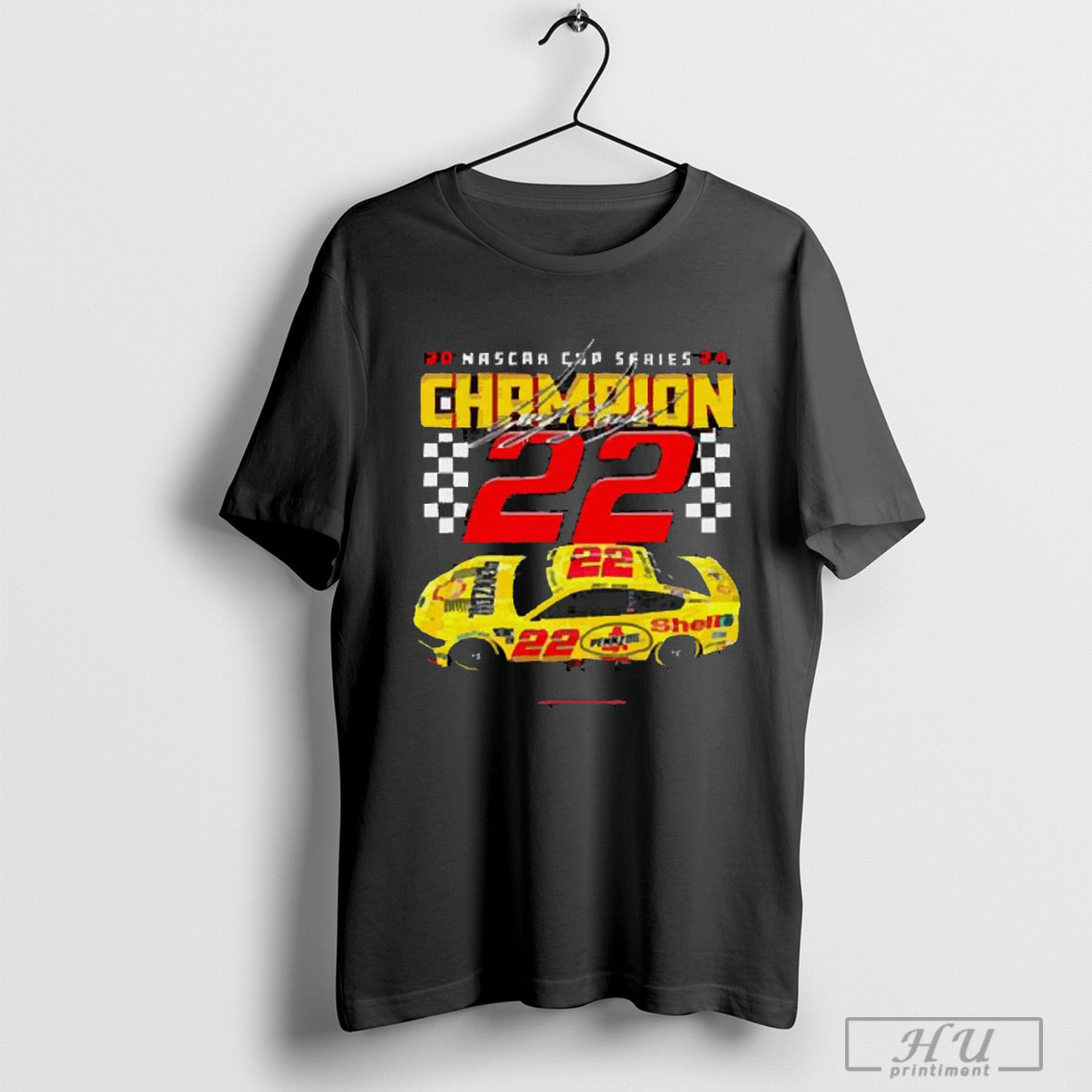 Trendy Funny Mens Team Penske Gray Joey Logano 2024 Nascar Cup Series Champion Car Shirts