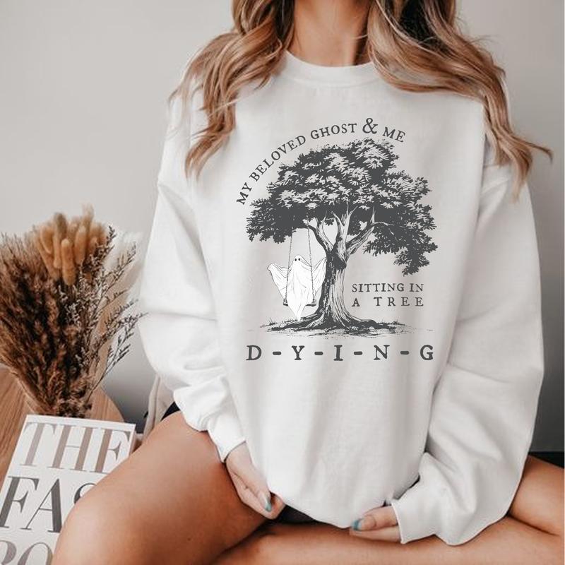 My Beloved Ghost and Me Sitting in A Tree Shirt, Halloween Song Lyrics TShirt, Music SweatshirtHoodie