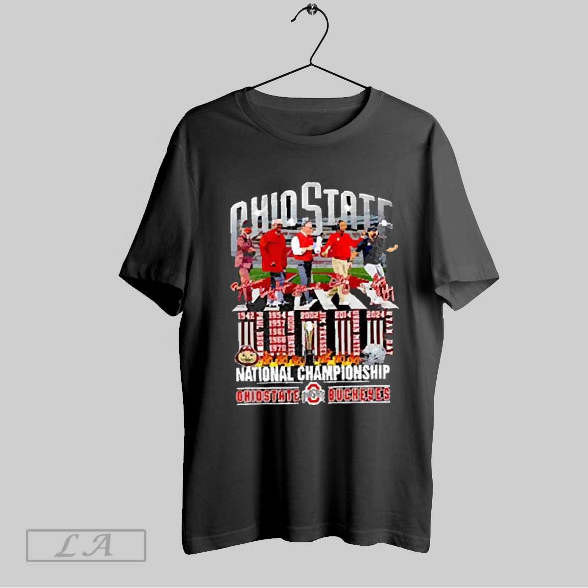 Top Coach Ohio State Buckeyes National Championship Signatures 2025 T Shirt T Shirt Sweatshirt Hoodie Shirt