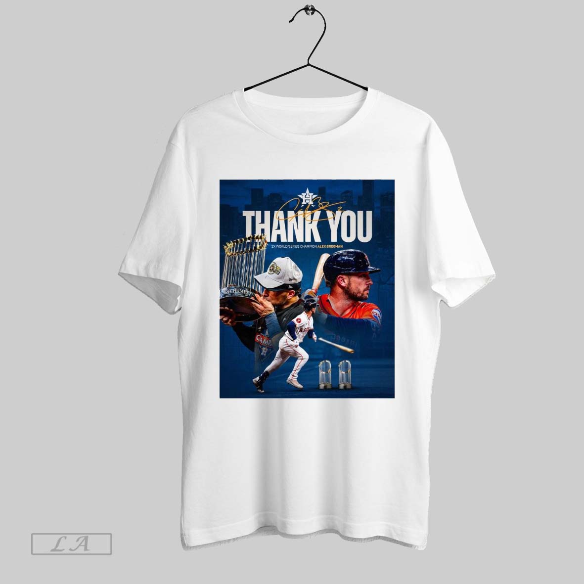 Top Houston Astros Thank You 2x World Series Champion Alex Bregman Signature Poster T Shirt