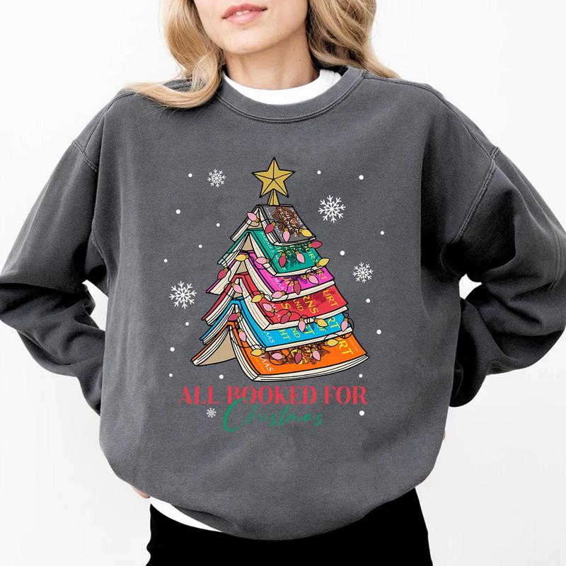 Acotar All Booked for Christmas Sweatshirt, Book Christmas Tree Shirt, Dark Romance Merch, Fantasy Book, Book Lover Gifts, Bookish Merch, Dark Romance