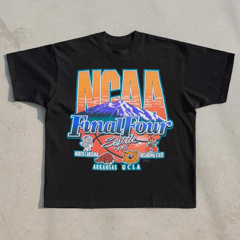 1995 NCAA Final Four Vintage 1995 NCAA T-Shirt Cotton Short-sleeve Retro Streetwear Tshirt Menswear Top