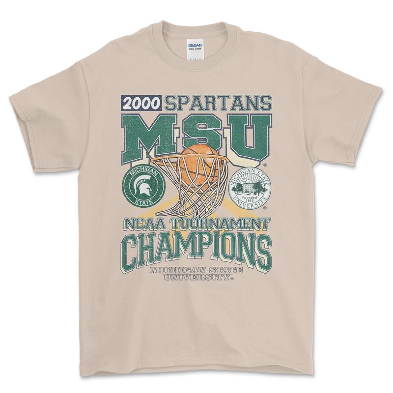 2000 Michigan State Spartans T-Shirt, graphic vintage sports tees for men