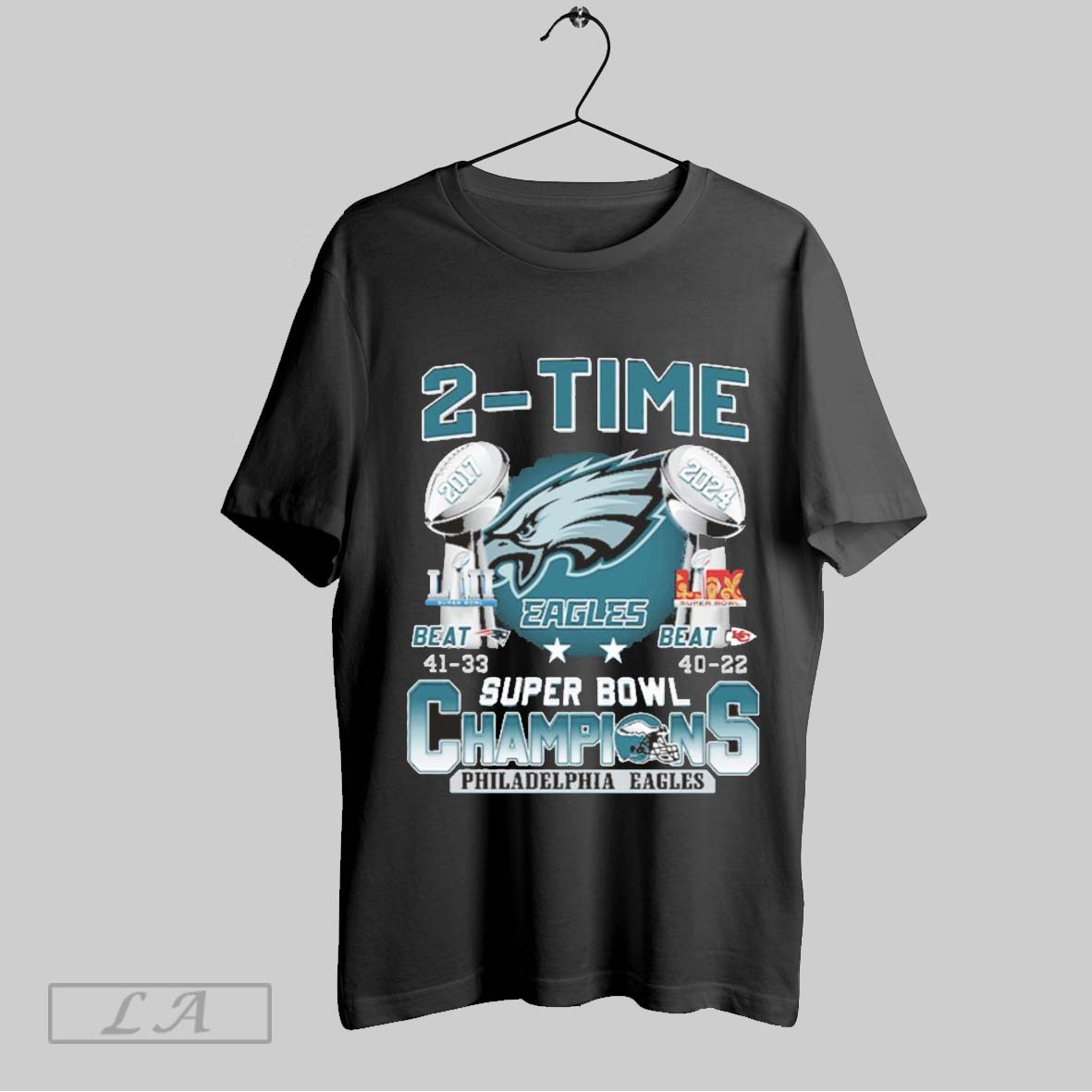 Top 2 Time Super Bowl Champions Eagles Sweatshirt T Shirt