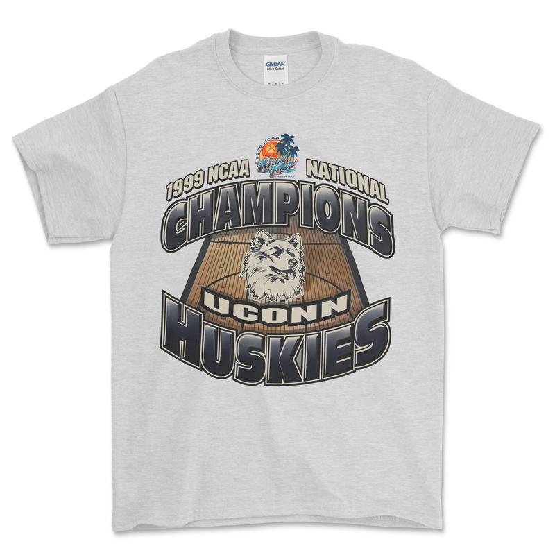 1999 Uconn Huskies NCAA Final Four T-Shirt, graphic vintage sports tees for men