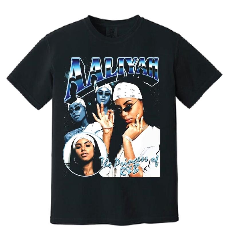 Aaliyahss 90's Vintage Style Bootleg T-shirt - Tribute to an Iconic R&B Queen, Shirt For Mens, Womens