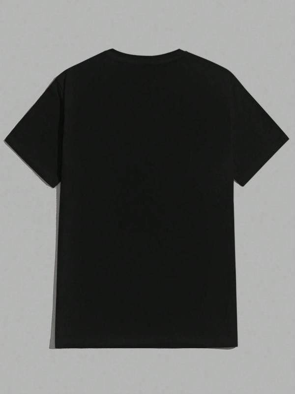 Women's Letter & Heart Print Short Sleeve Tee, Graphic Tees, Casual Round Neck Graphic T-shirt, Summer Clothes Women, Women's 2024 Trendy Top for Dail