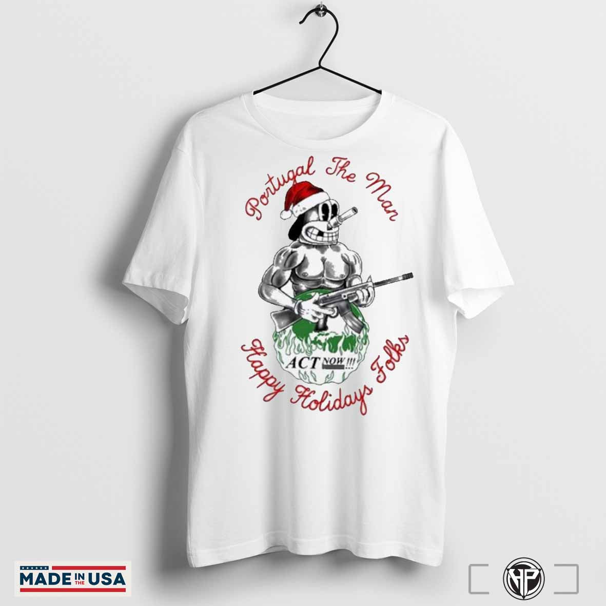 Official Portugal The Man Happy Holidays Folks Tank Dog Act Now Shirts
