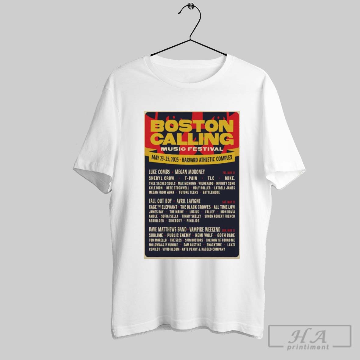 Official Poster Boston Calling Music Festival May 23 25 2025 Harvard Athletic Complex T Shirt