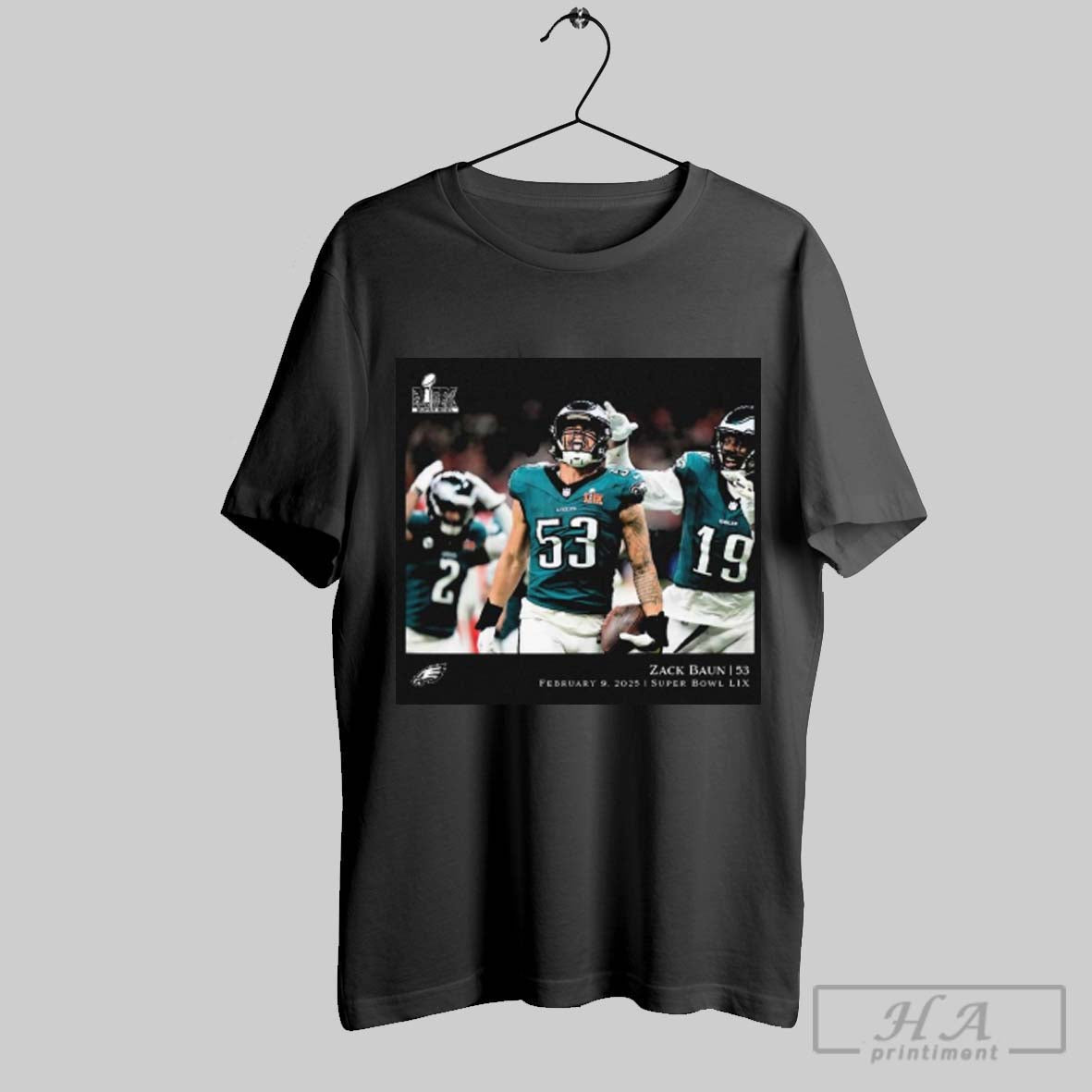 Zack Baun Philadelphia Eagles Nfl Flash Features Super Bowl Lix Champions Feb 9 2025 T Shirt