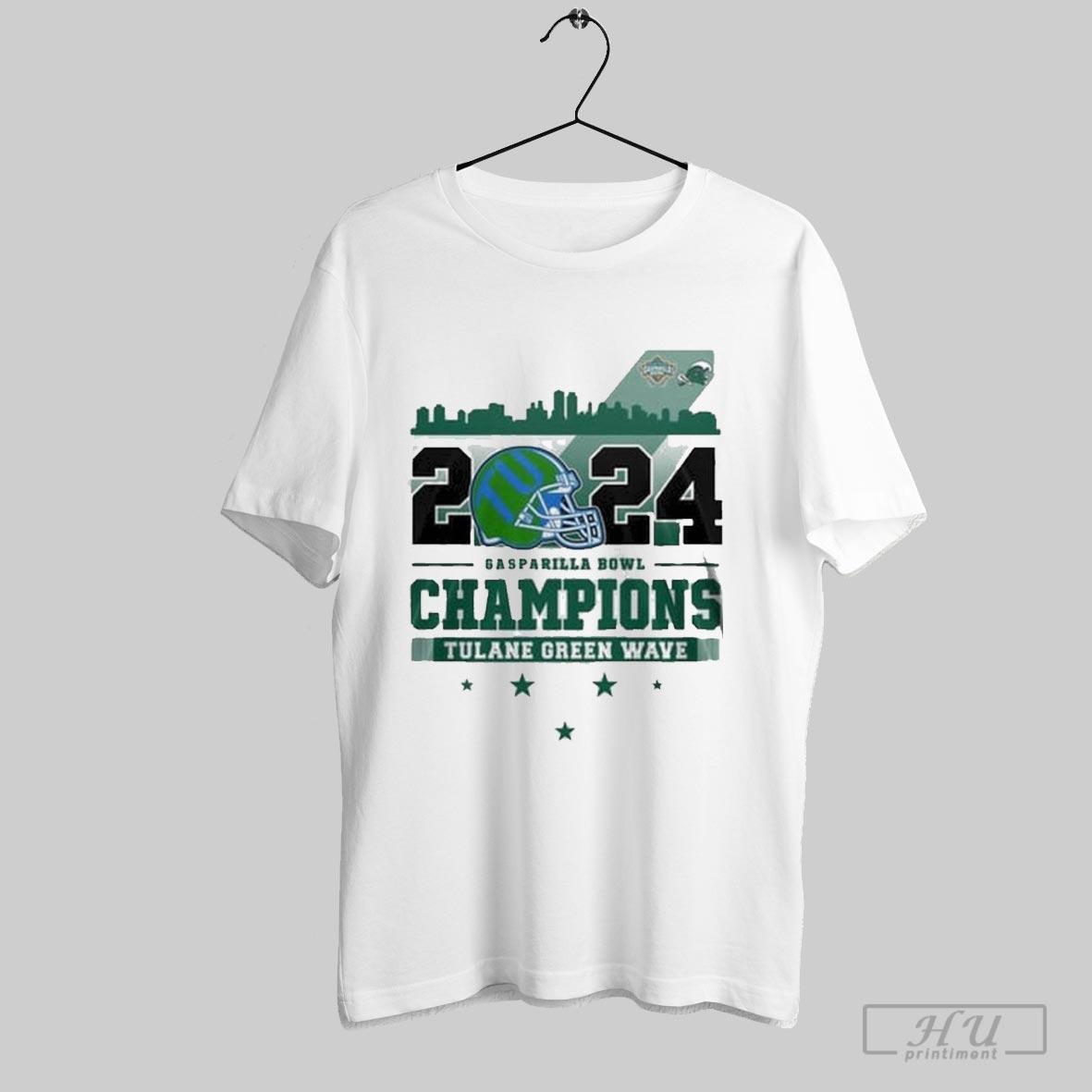 Tulane Green Wave Gasparilla Bowl Champions 2024 White T Shirt