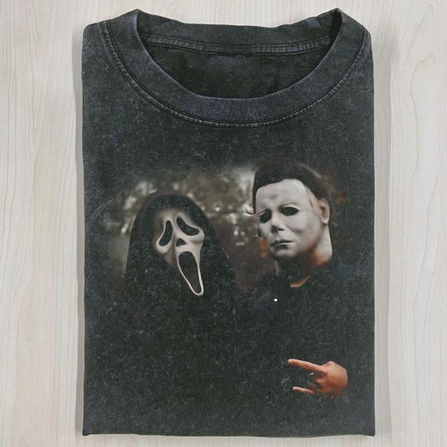 VINTAGE HALLOWEEN GRAPHIC T-SHIRT, Ghost Face, Michael Myers, Horror Movie Shirt, Horror Character, Funny Halloween Shirt, Unisex T-Shirt, Gift For Me
