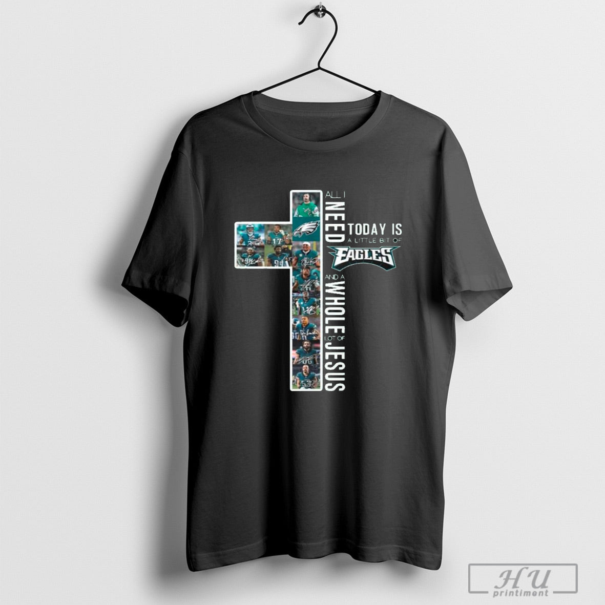 Trendy All I Need Today Is A Little Bit Of Philadelphia Eagles And A Whole Lot Of Jesus Logo Championship 2025 T Shirts
