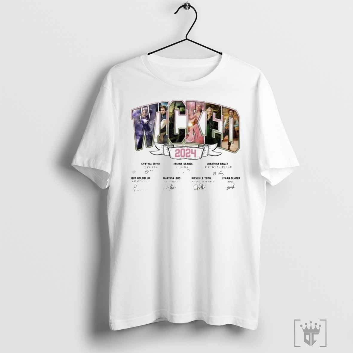Official Wicked Cynthia Erivo Ariana Grande Jonathan Bailey Jeff Goldblum Marissa Bode Michelle Yeoh Ethan Slater Signatures Movie 2024 Shirts
