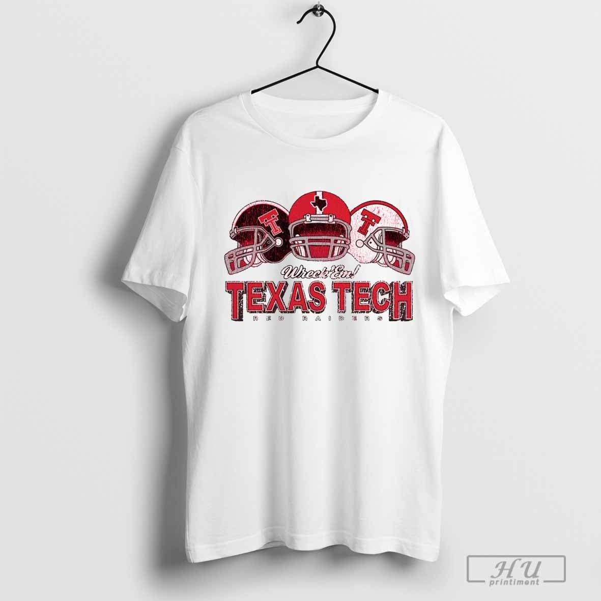 Wreck ‘Em Texas Tech Red Raiders Helmet on Helmet Graphic T-shirt