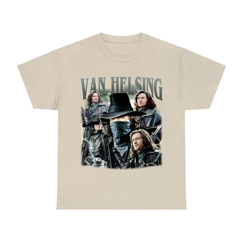 Vanhelsing Vintage T-Shirt, Hugh Jackman Graphic Tee Bootleg Gift for Men and Women - Comfort, Cotton Fabric Top Fabric Top