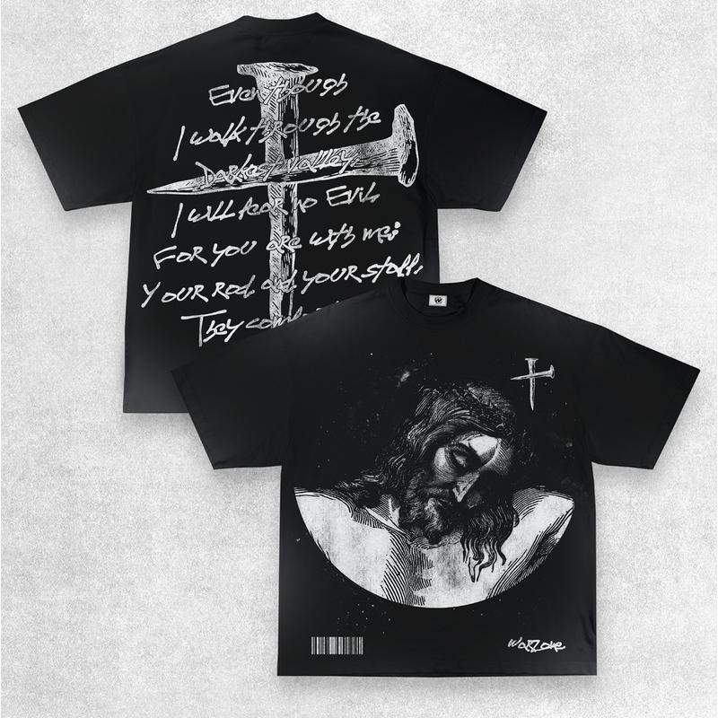 Y2K Graphic Warzone Praise God Personalize Printed Tshirt Casual Cotton