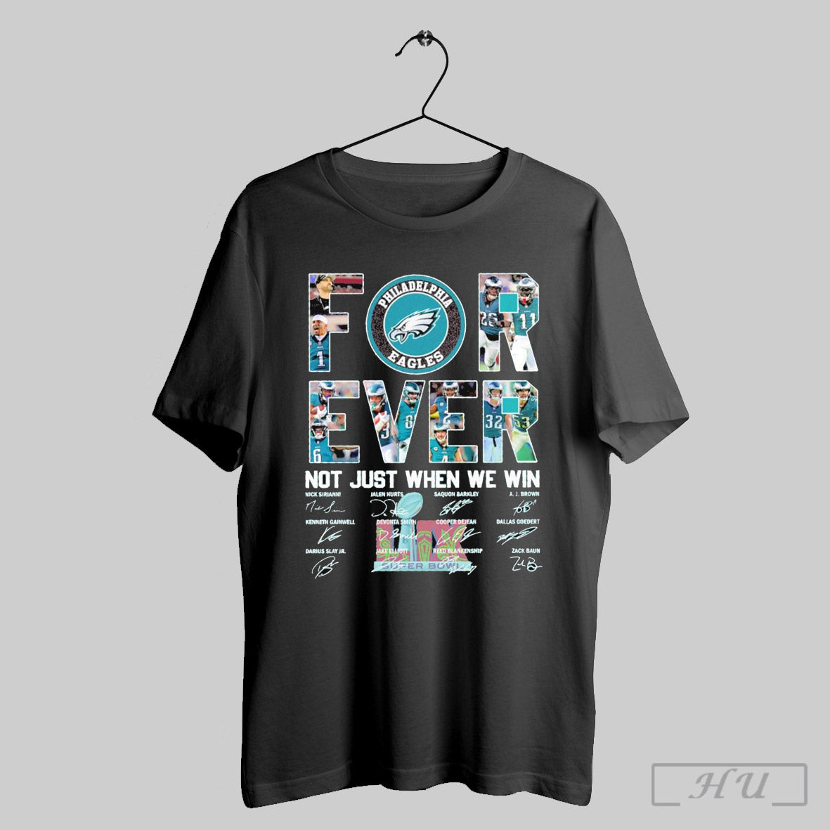 Trendy Official Philadelphia Eagles Lix Super Bowl Champions Forever Not Just When We Win Signatures T Shirt