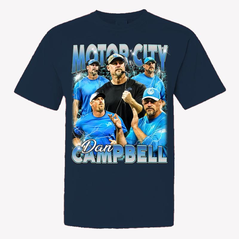 Vintage 90s Graphic Style Motorcity Dan T-Shirt, Dan Campbell Shirt, Vintage Oversized Sport Tee, Retro American Football Bootleg Gift