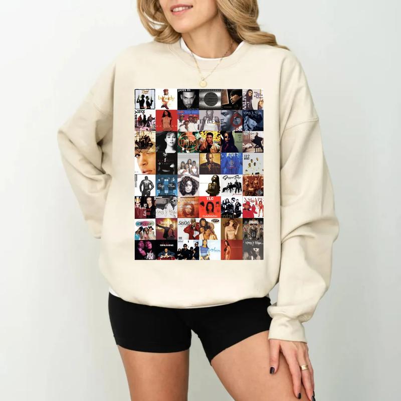 90's R&B Album Cover Tshirt Sweatshirt Hoodie, Black History Shirt, 90's Party, Gift For Fan, Raised On 90's R&B, Unisex Sweater Pullover Tee