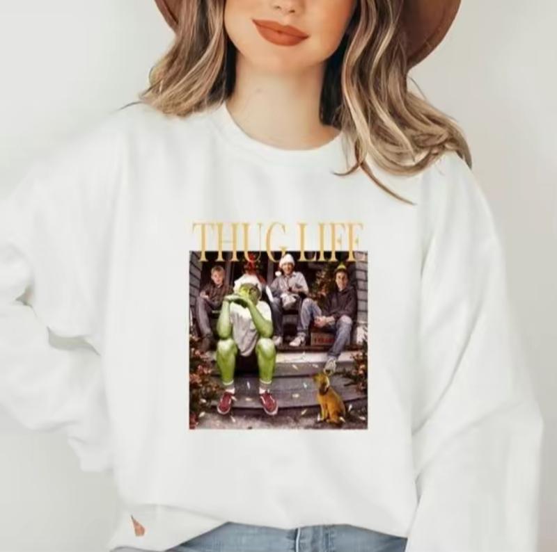 Thug Life Christmas Movie Shirt, Christmas Friends Sweatshirt, Thug Life Christmas Movie Sweater, Christmas Gifts Casual Collar
