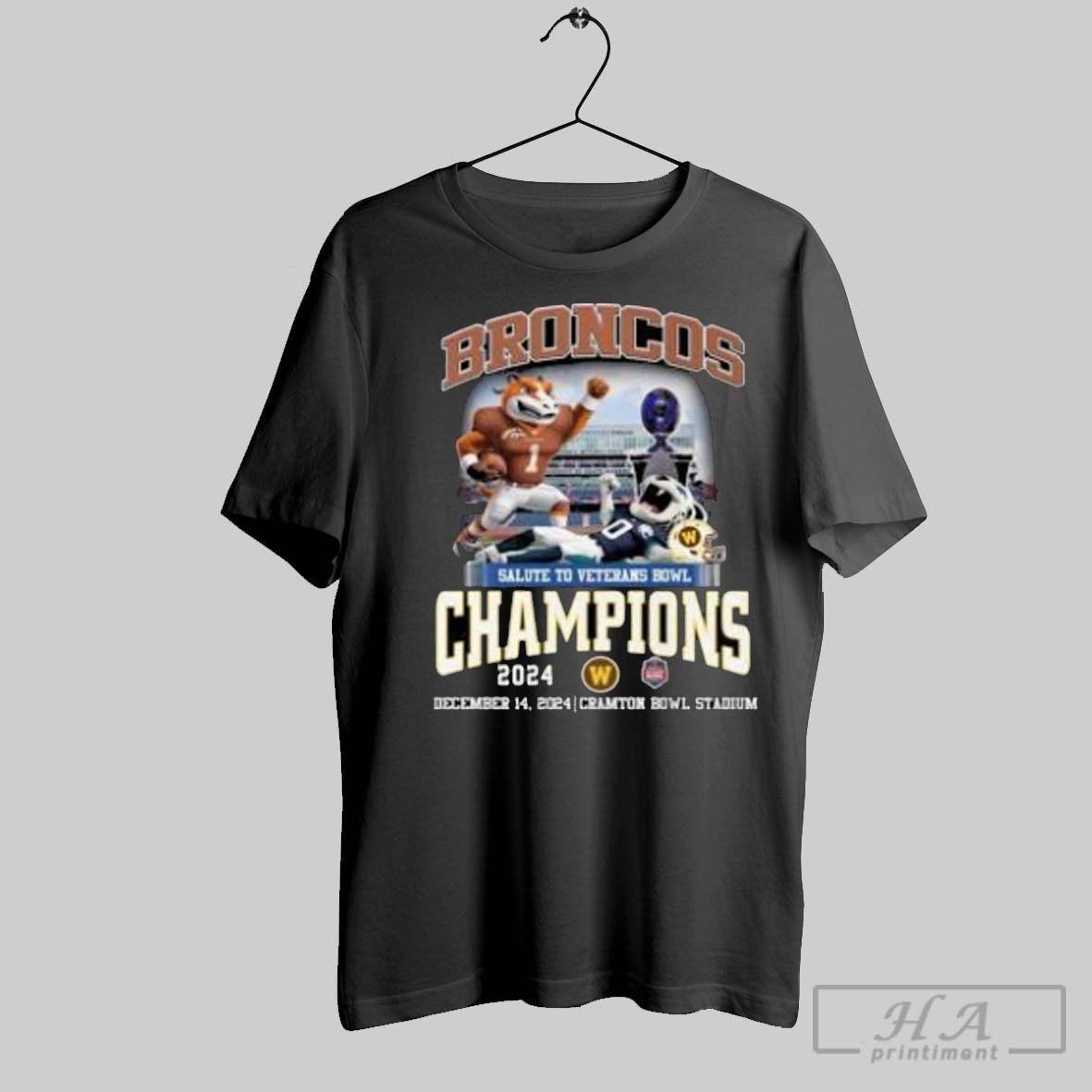 Western Michigan Broncos Salute To Veterans Bowl Champions 2024 Celebrating Shirt