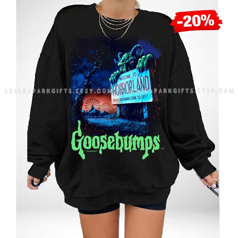 Goosebumps Horrorland Shirt Crewneck Sweatshirt, Goosebumps Halloween Gift, vintage halloween,Horror Movie Gift for Her, Gift for Him