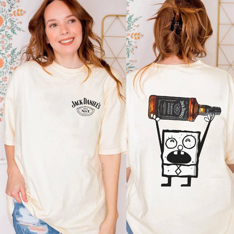 Jack Daniels Doodlebob Shirt, Doodlebob Character Movie Tshirt, Drinking Lover Tshirt, Funny Shirt
