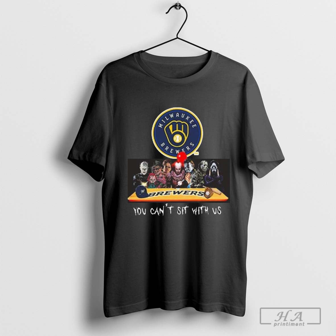 Official Milwaukee Brewers MLB Horror Movies Halloween You Can’t Sit With Us 2024 Shirt