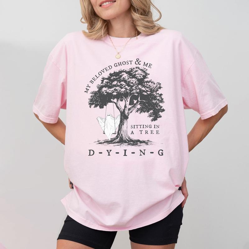 My Beloved Ghost and Me Sitting in A Tree Shirt, Halloween Song Lyrics TShirt, Music SweatshirtHoodie