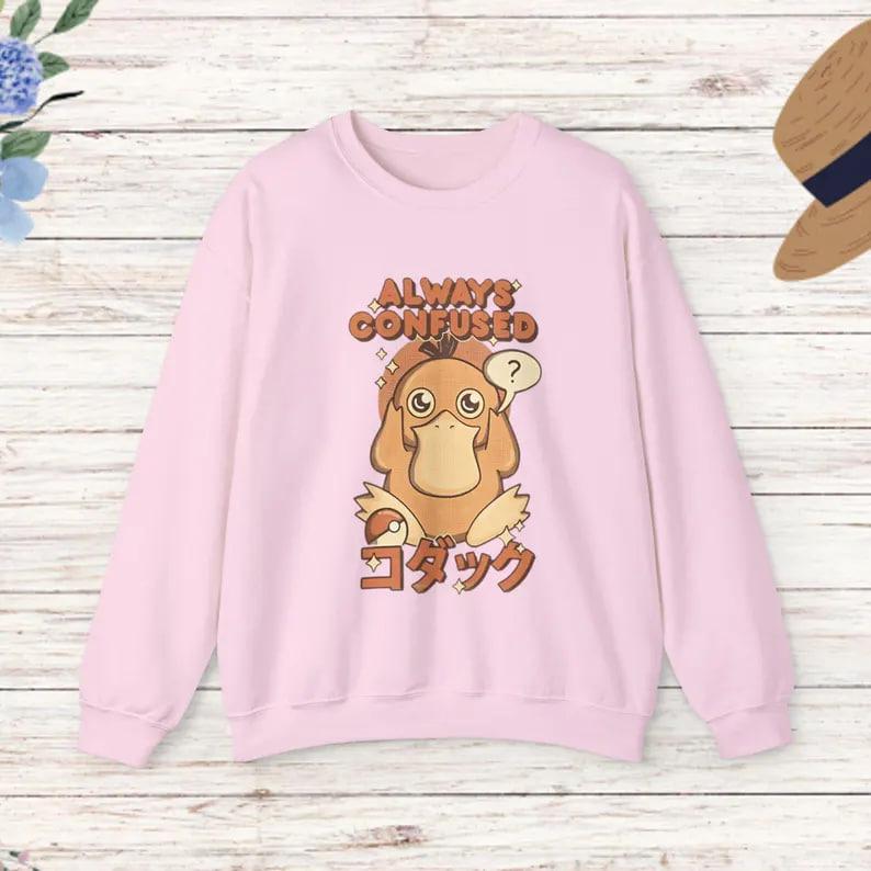 Psyduck Sweatshirt, Funny Psyduck Sweater,Pokemon Sweater, Psyduck Unisex Sweater, Psyduck Gift, Japanese Anime Shirt