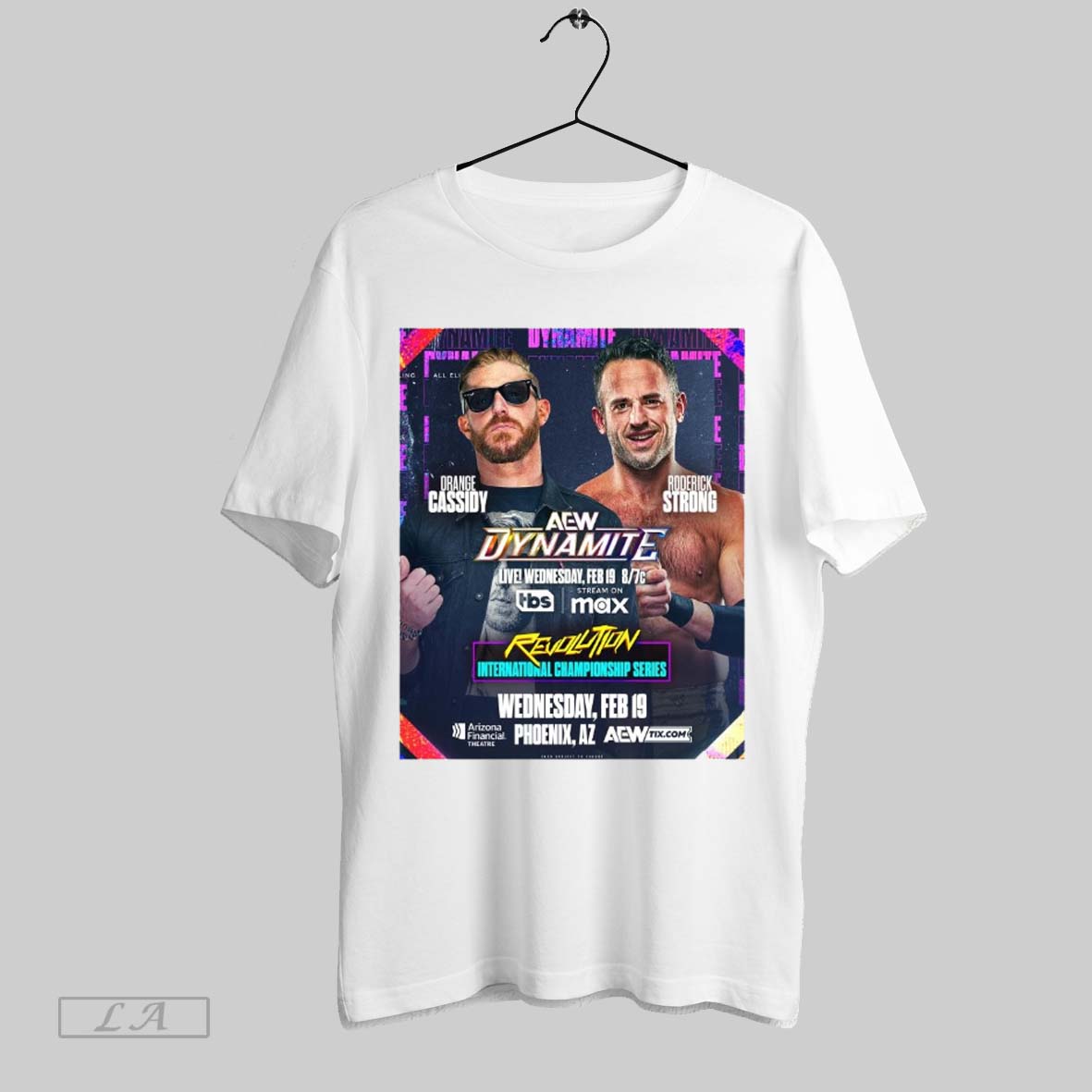 Top Aew Dynamite Orange Cassidy Vs Roderick Strong Revolution International Championship Series Wednesday Feb 19 2025 Phoenix Az Poster T Shirt