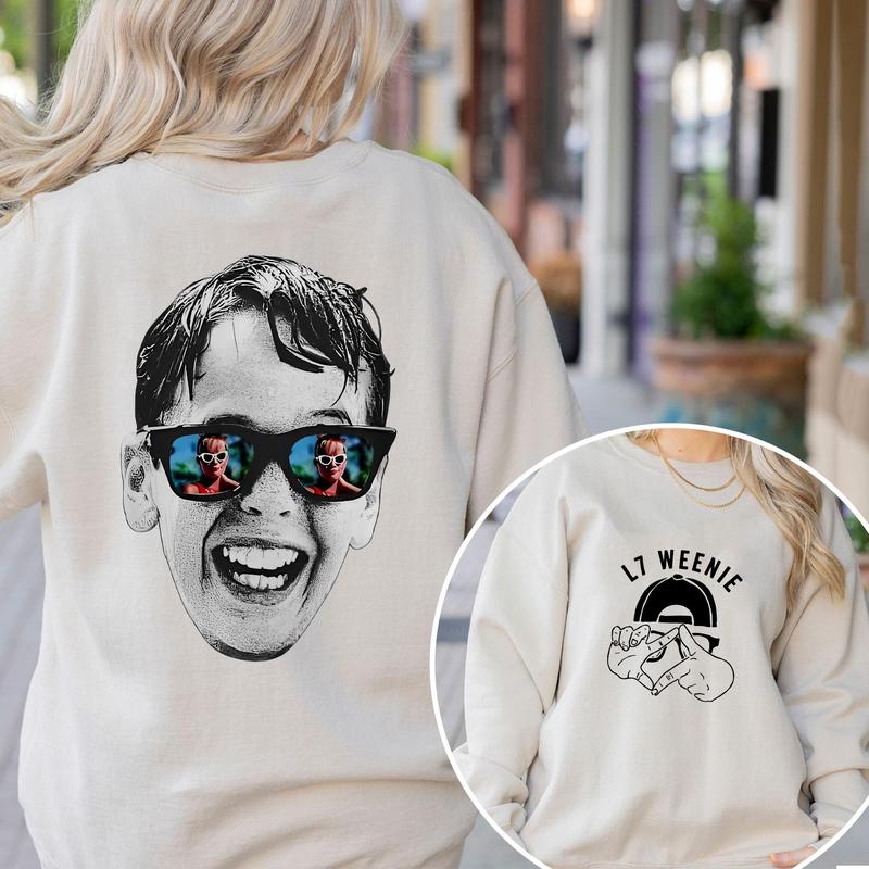 2sides_The Sandlot Face with Baseball Crewneck Sweatshirt,  Baseball Crewneck Sweatshirt, Classic Movie Tshirt, Funny Movies Sweatshirt, Baseball Game