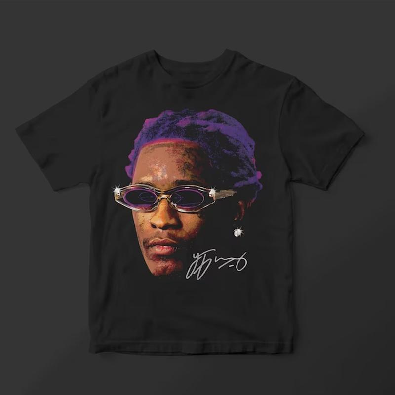 Young Thug Face Shirt Purple - Young Thug Inspired Vintage Premium Graphic Tee