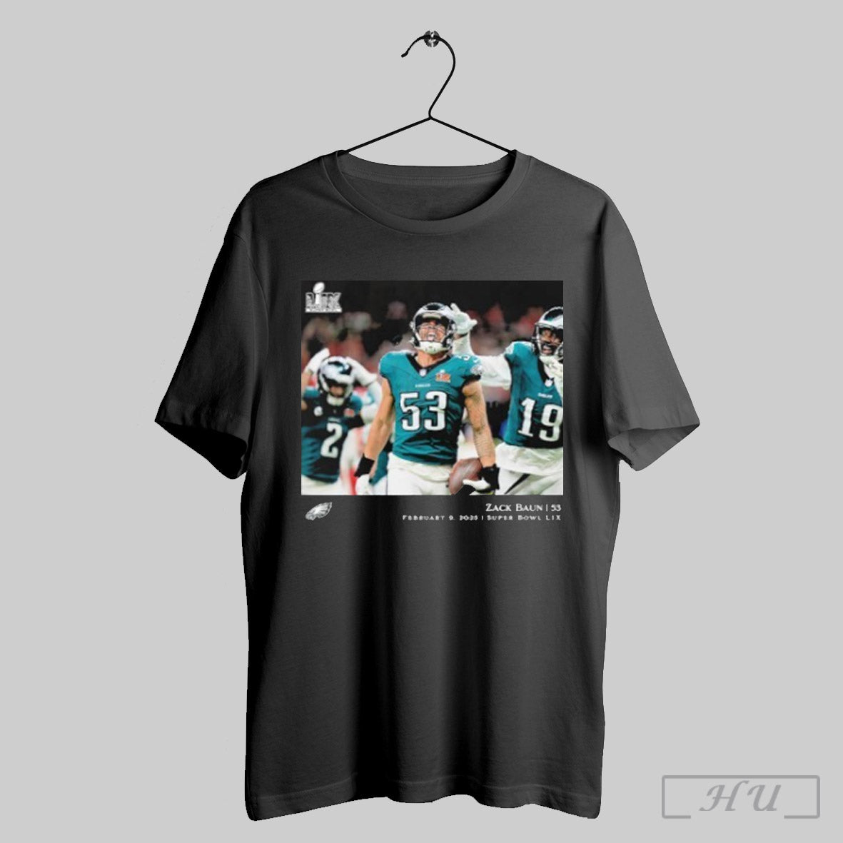 Trendy Zack Baun Philadelphia Eagles Nfl Flash Features Super Bowl Lix Champions T Shirt